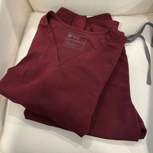 Figs scrubs burgundy
